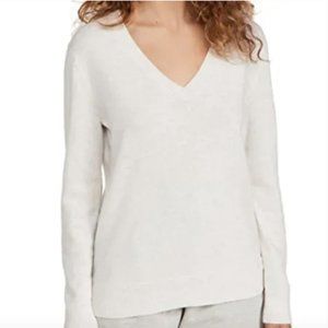 VINCE Weekend Cashmere V Neck Sweater Ivory White {NN54}